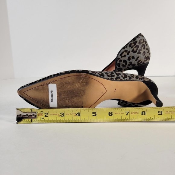Halogen Gray Animal Print Calf Fur Suede Stiletto Pump Heels Women Size 7W - Picture 10 of 11